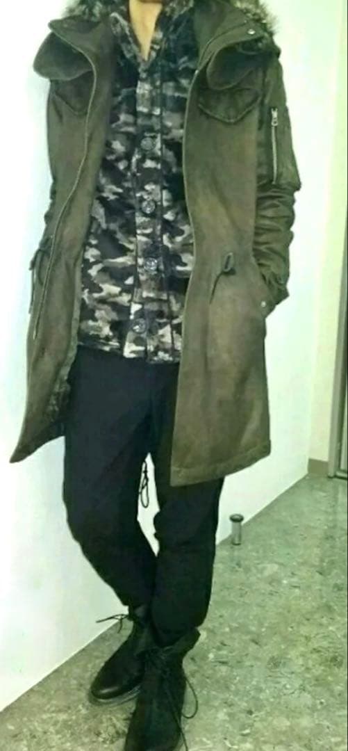 TORNADO MART｜スウェードヘアラインモッズコートy2kシェラックLGB