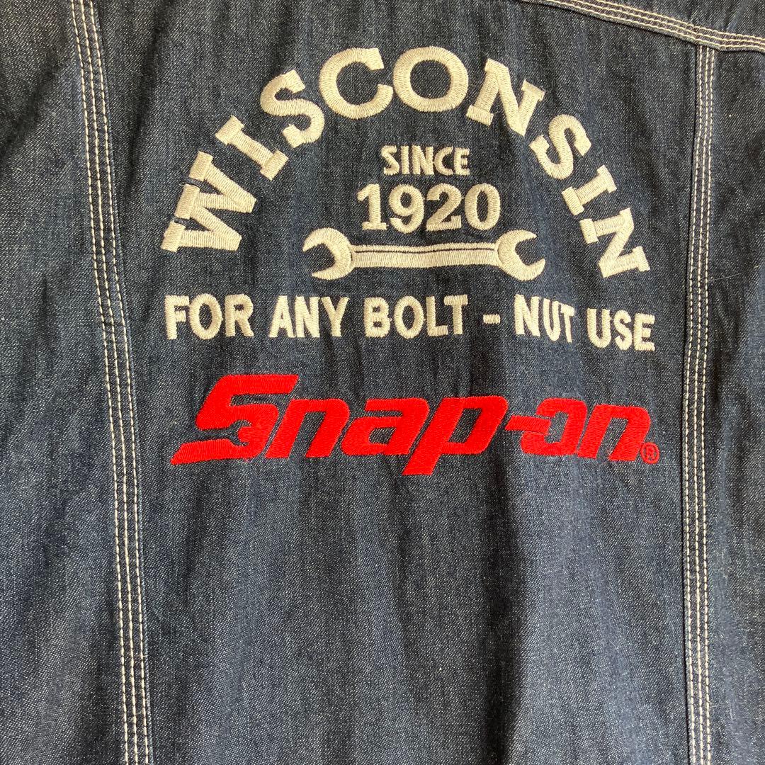 Snap-on ダークデニム オーバーオール