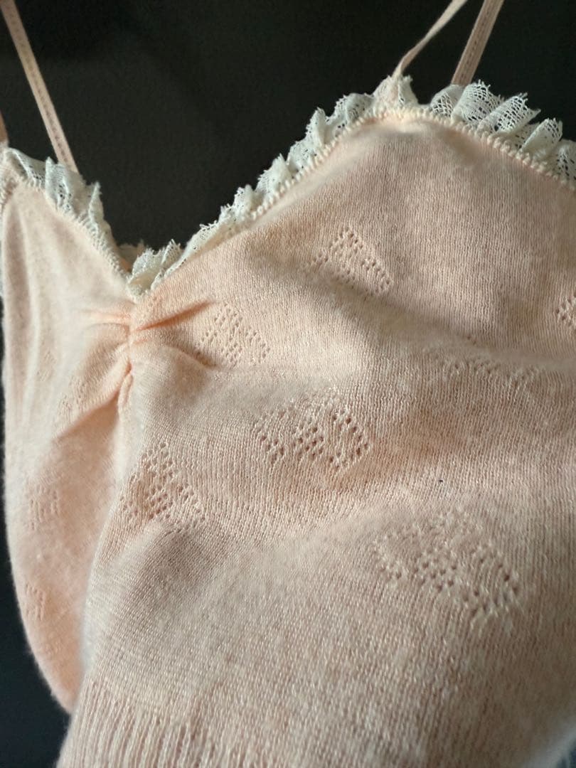 ビンテージ ヨーロッパ ピンク 薄手 ニット ワンピース デッドストック 美品