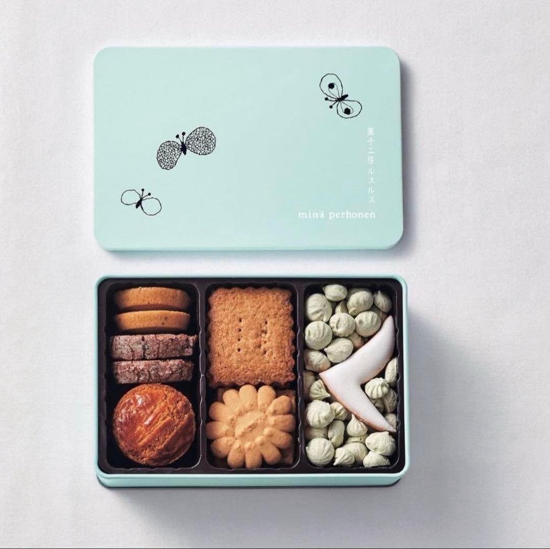 ミナペルホネン　クッキー缶　bird mina perhonen