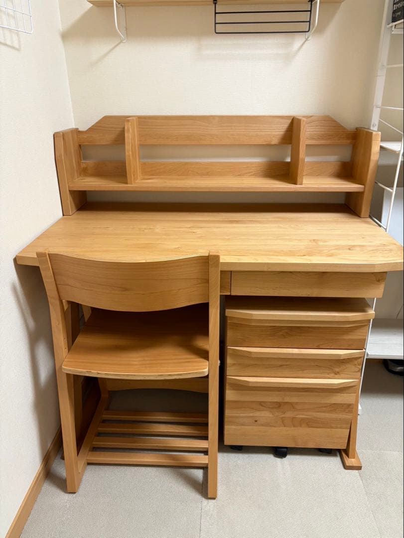 【フジ】アクタス　学習机 ＋シェルフ　引き出し付き