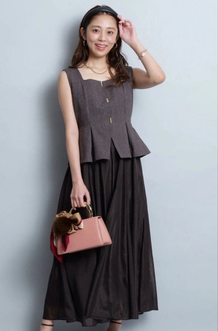 美品 JUSGLITTY ドッキングジャンスカワンピース