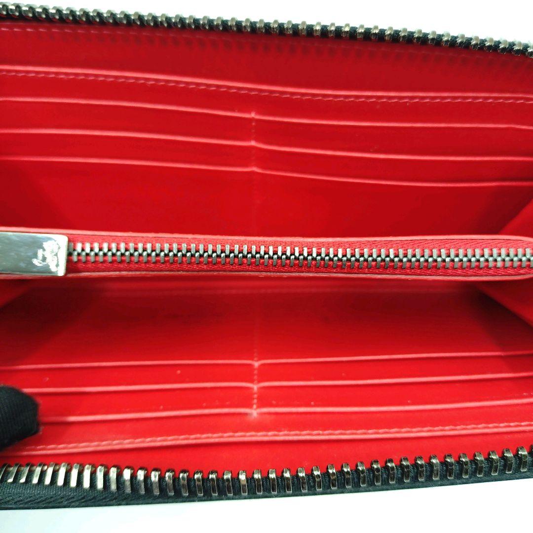 【良品】クリスチャンルブタン 長財布 スタッズ ラウンドファスナー