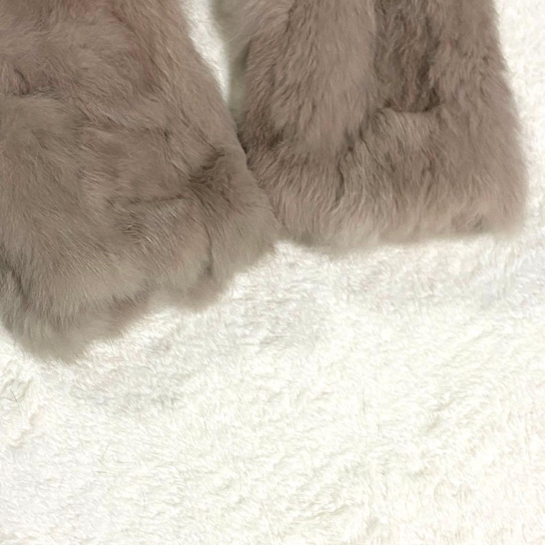 【美品】ラビットファー 毛皮 コート ボリューム◎ サイズM