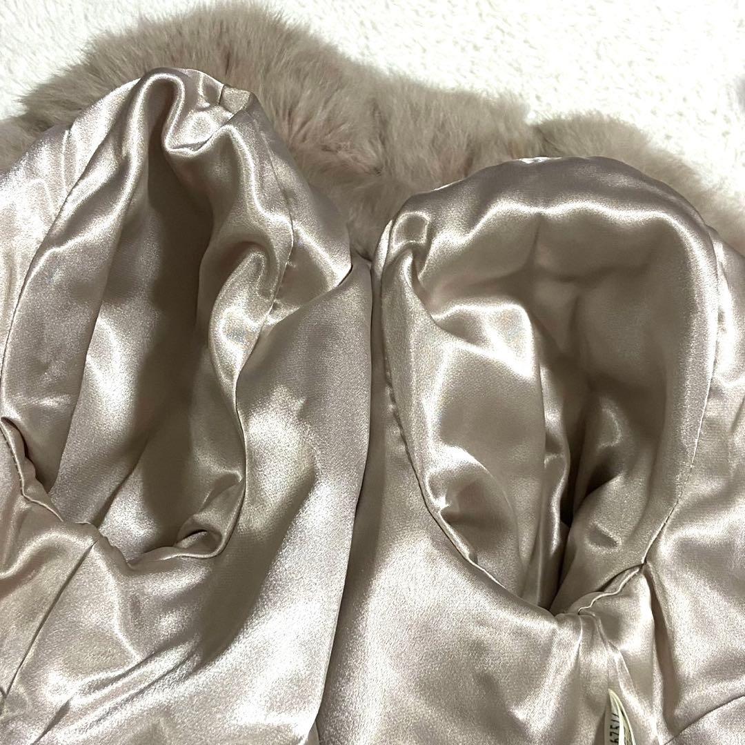 【美品】ラビットファー 毛皮 コート ボリューム◎ サイズM