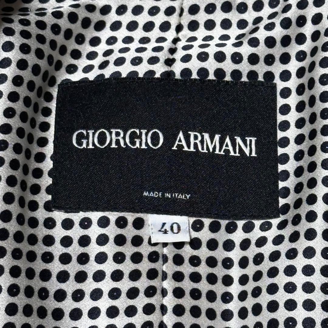 Giorgio Armani シルクテーラードジャケット　黒×水玉　サイズ40