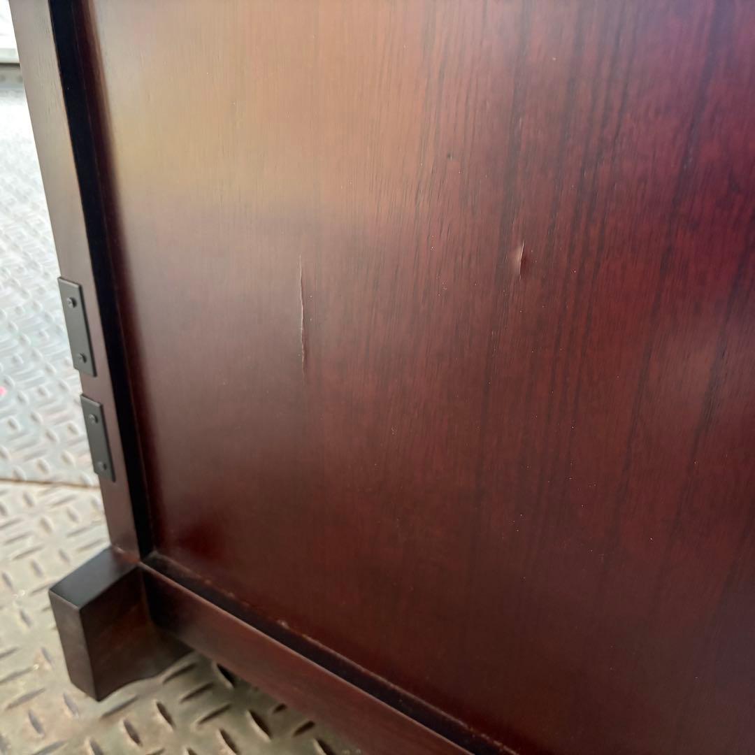 訳あり品！【83】民芸家具からくり車タンス L木製桐材天然無垢飾り棚収納チェスト