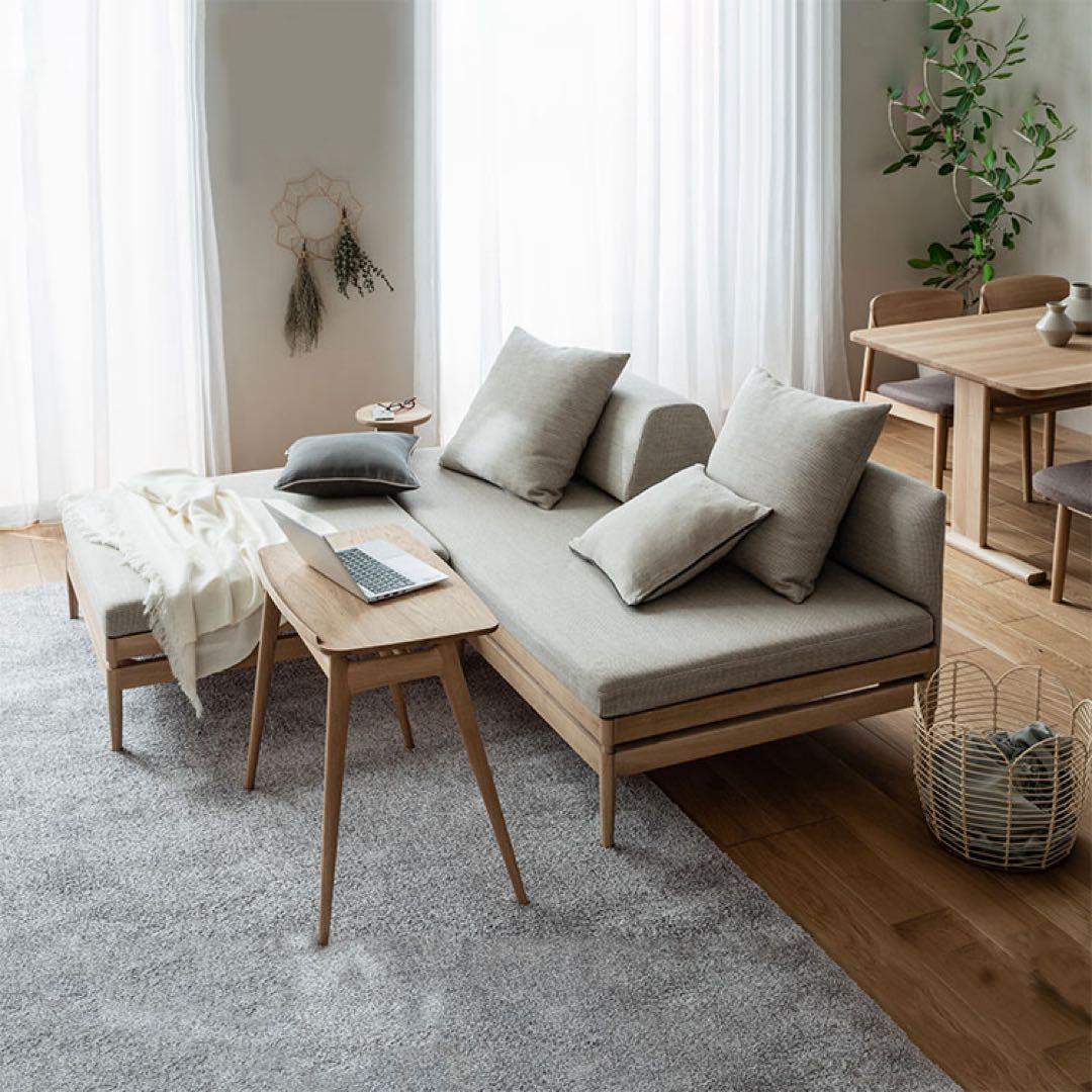 【美品】カリモク　2人掛けソファ　ピュアオーク　ソファー