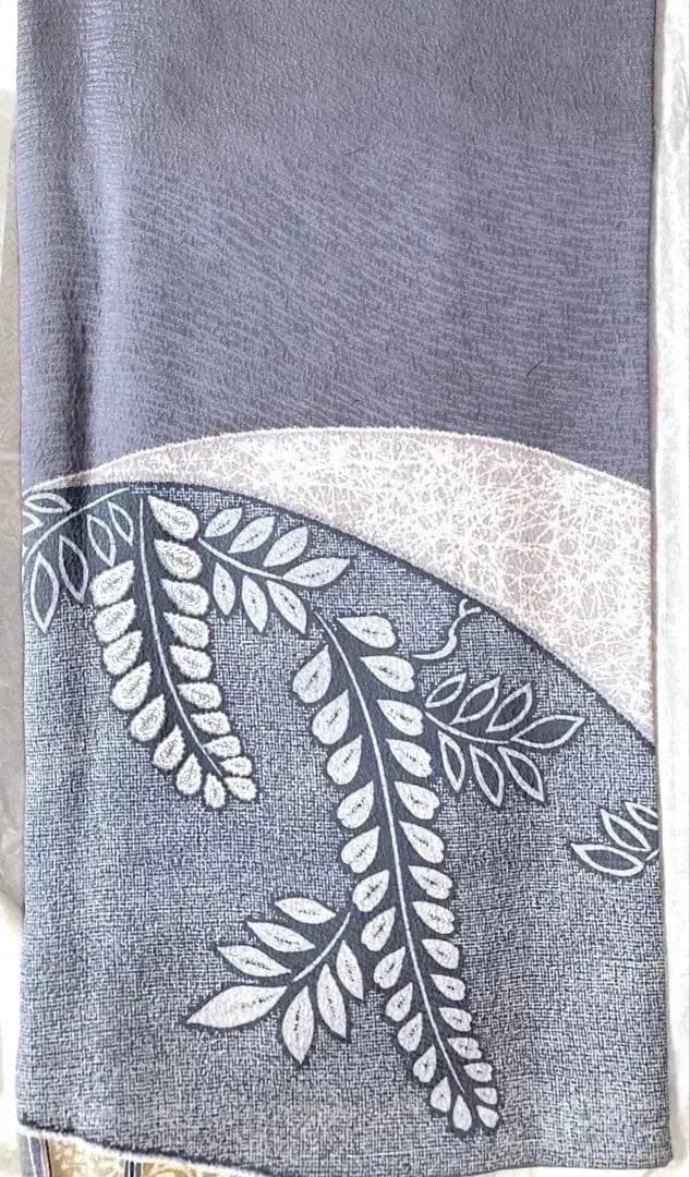 ご予約中 未使用美品 極上丹後ちりめん 正絹訪問着 秀逸更紗花間道 刺繍 ガード