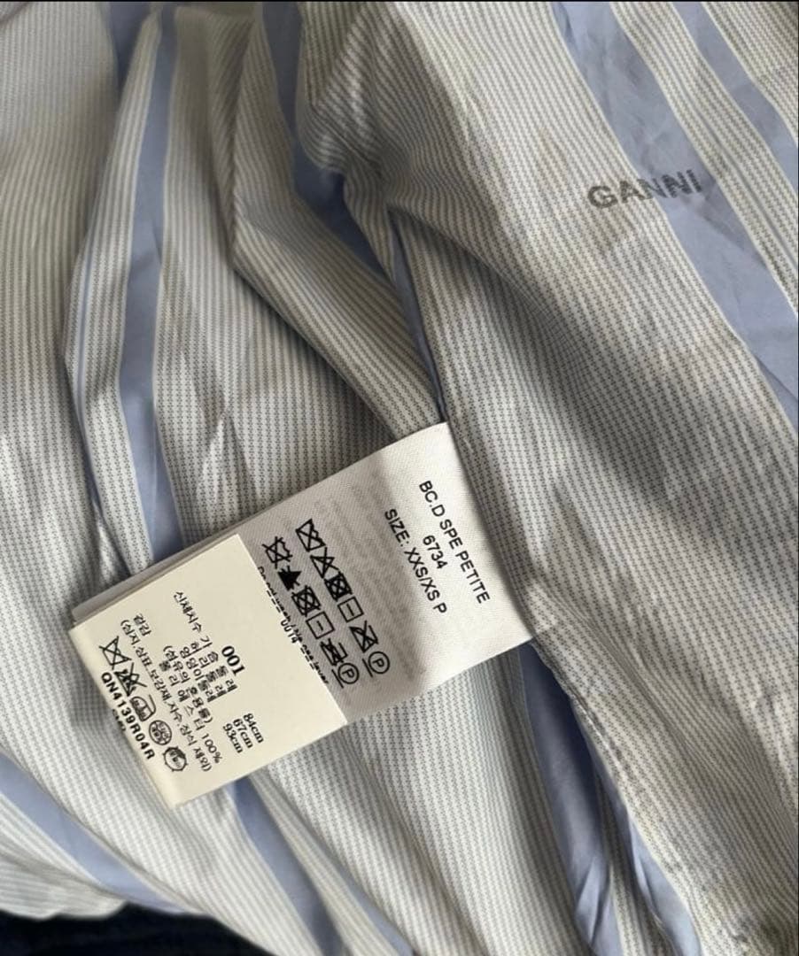 GANNI ネイビー　ボンバー　中綿　MA-1 ジャケット　ブルゾン　XXS