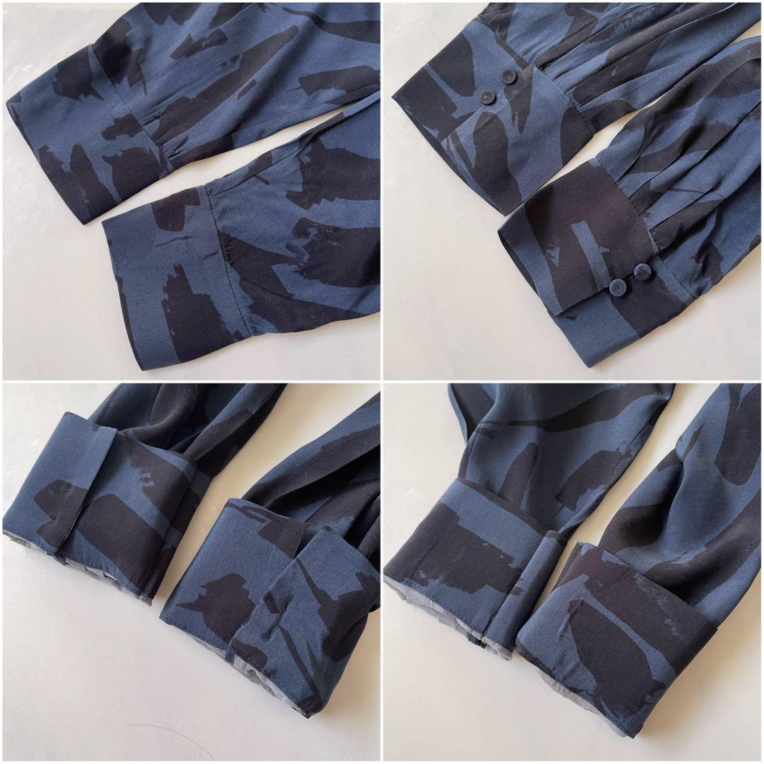 2024✨SACRA アブストラクトペインティング ワンピース ネイビー 38