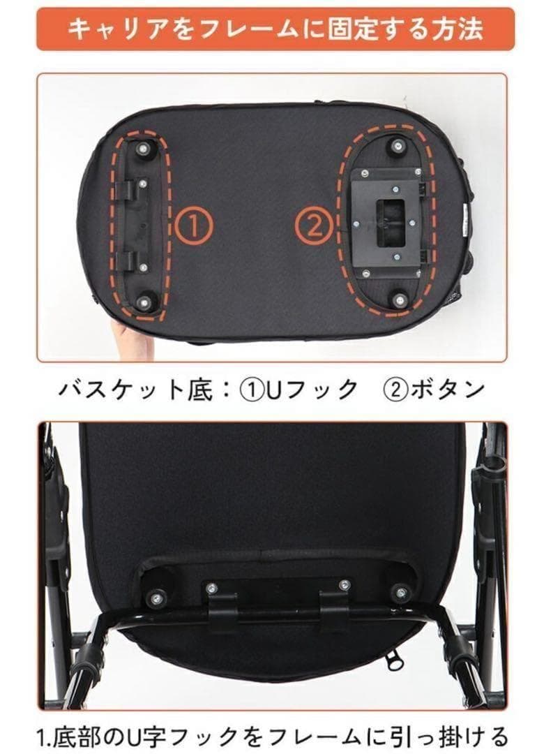 ペットカート ペットバギー 分離型 折りたたみ ブルー 犬 猫 4輪 小型犬