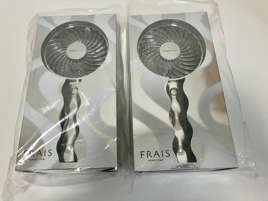 【2個セット】フランフラン フレ ハンディファン ウェーブ シルバー 2025年