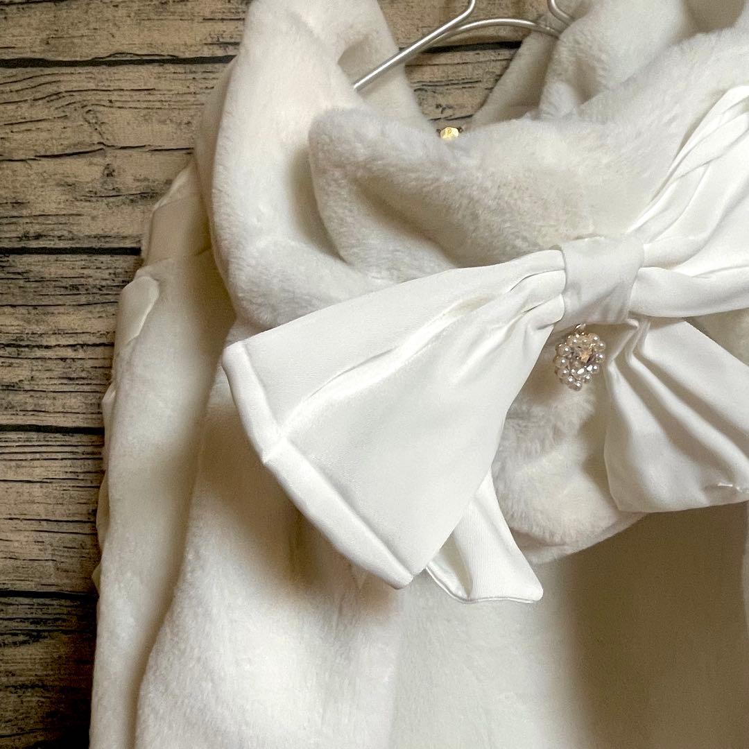 リボンうさみみファーブルゾン ホワイト 0