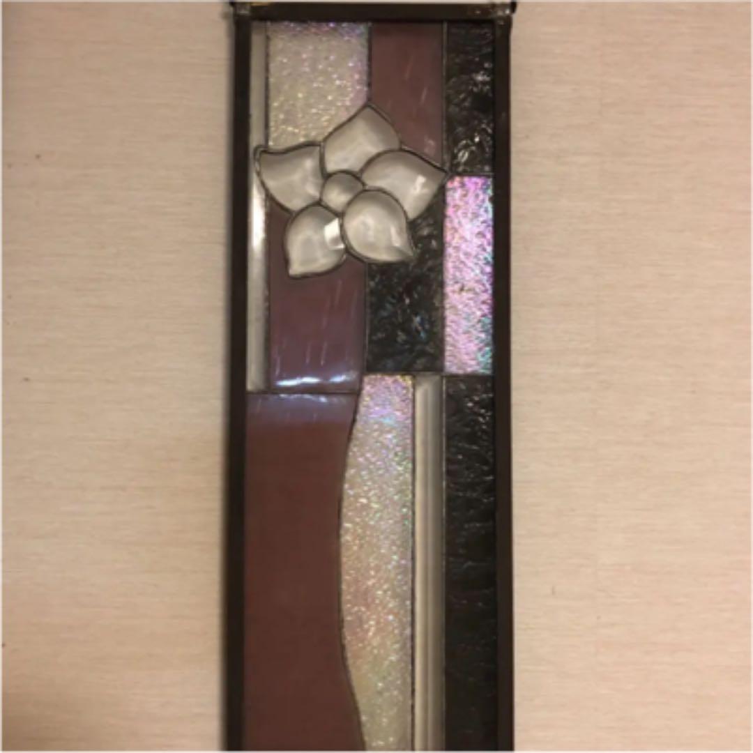 ステンドグラス♦︎ピンクフラワーパネル