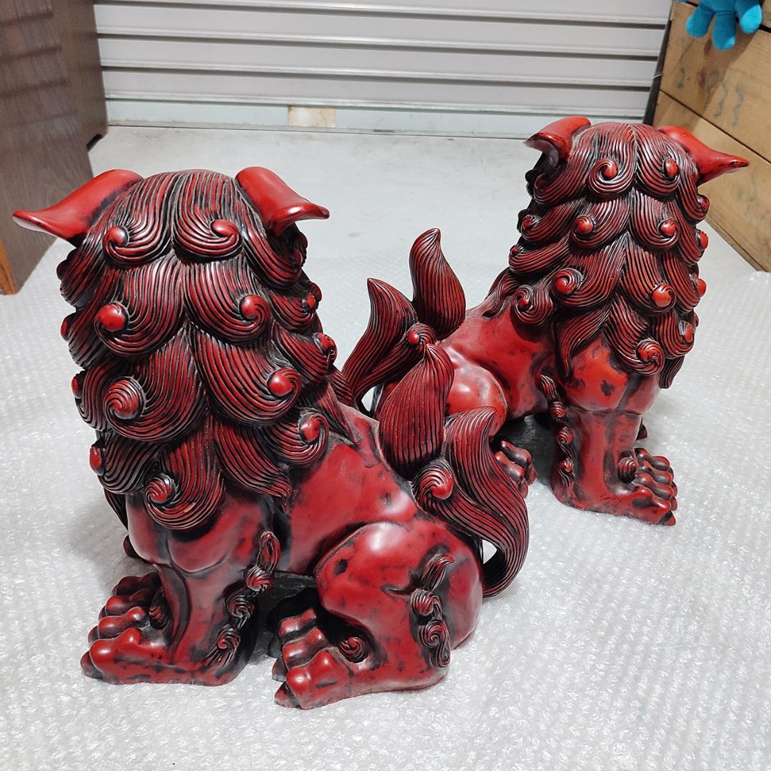 寿山石 じゅざんせき 獅子置物 特大 32cm×22cm×31cm 12kg