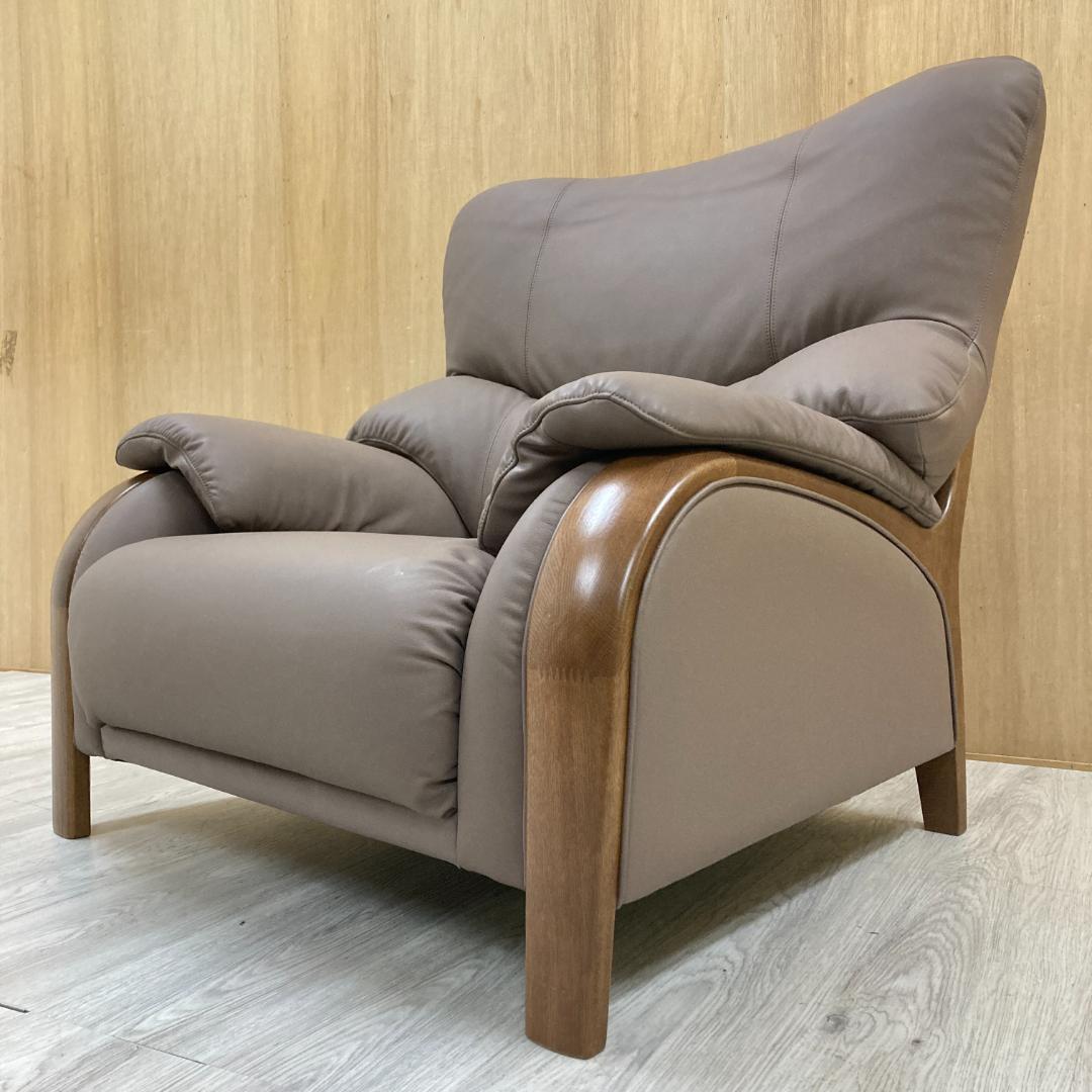 【マルニ】本革　1人掛けソファ　1Ｐソファ 　シングルソファ