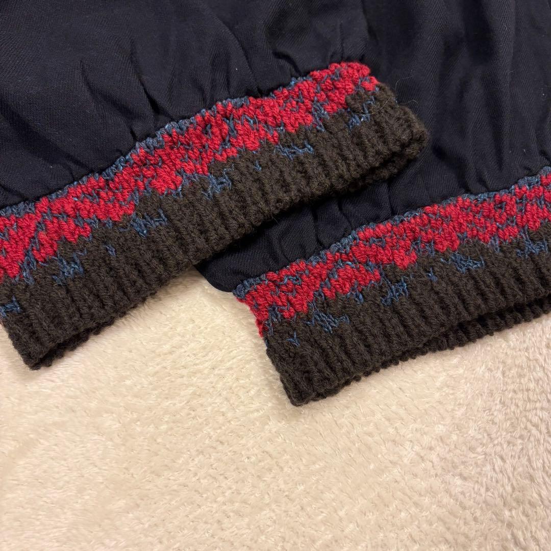 【エムアンドキョウコ】新品タグ付 デザインパンツ 1 ネイビー ニット切替