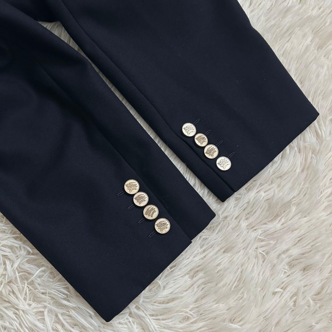 美品✨バーバリー 紺ブレ ダブルブレスト 金ボタン テーラードジャケット L