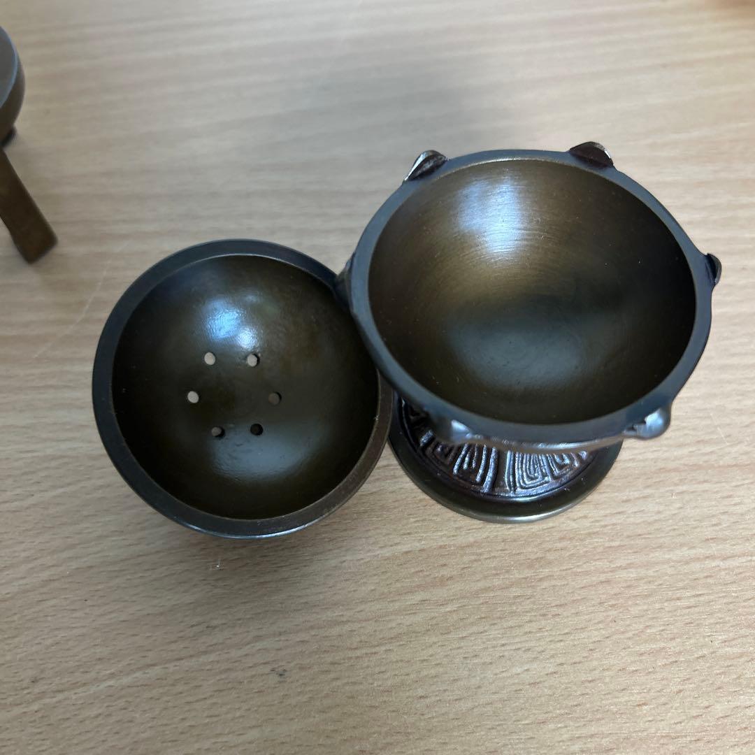 唐銅 七種蓋置 芳光造 茶道具 茶器 蓋置 共箱 共布 美品 です。