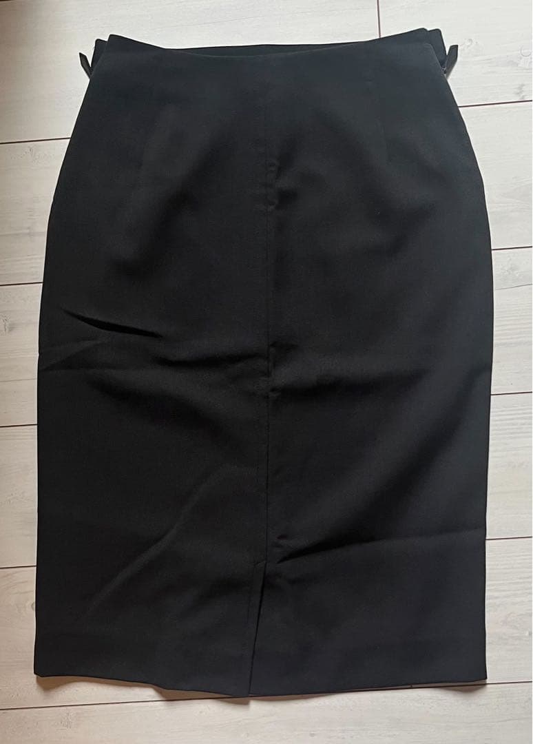 HERMES マルジェラ期 スカート レザージップ Hボタン 38 ウール