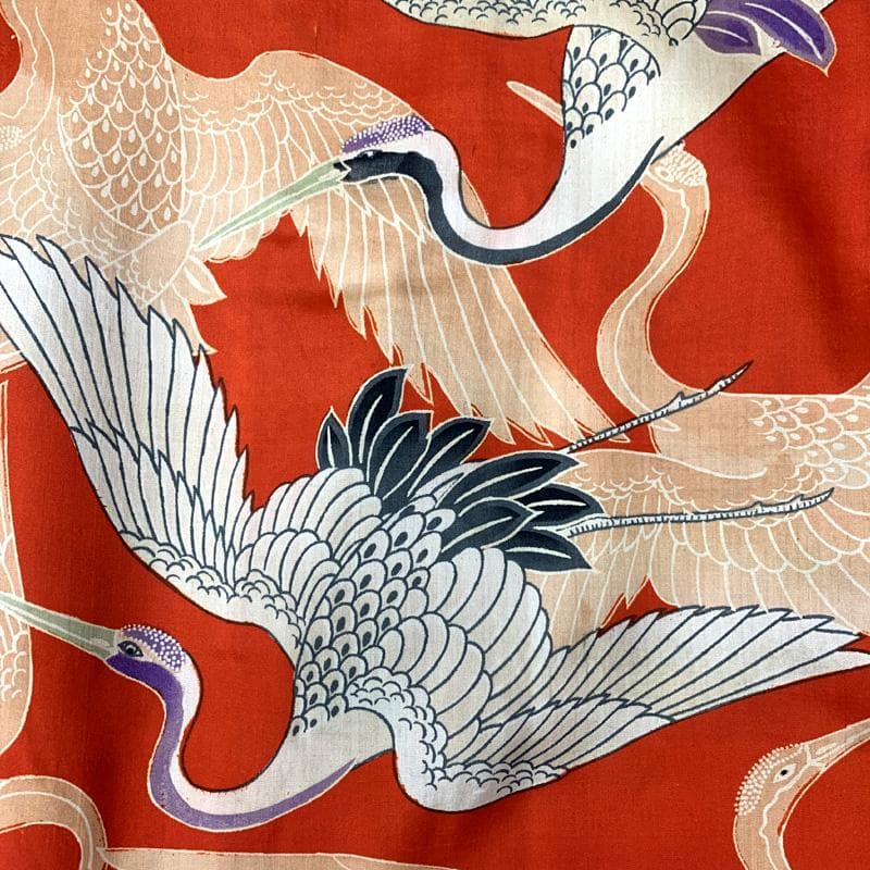 507ax9□お宮参り アンティーク 女児 長襦袢付 七五三にも 鶴□状態良好