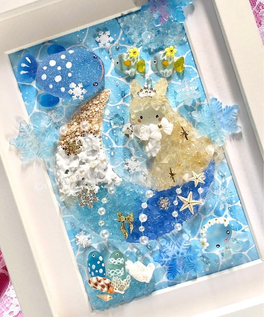 海のお月様とウミウシ姫 クリスマス インテリア アクアリウム シーグラスアート