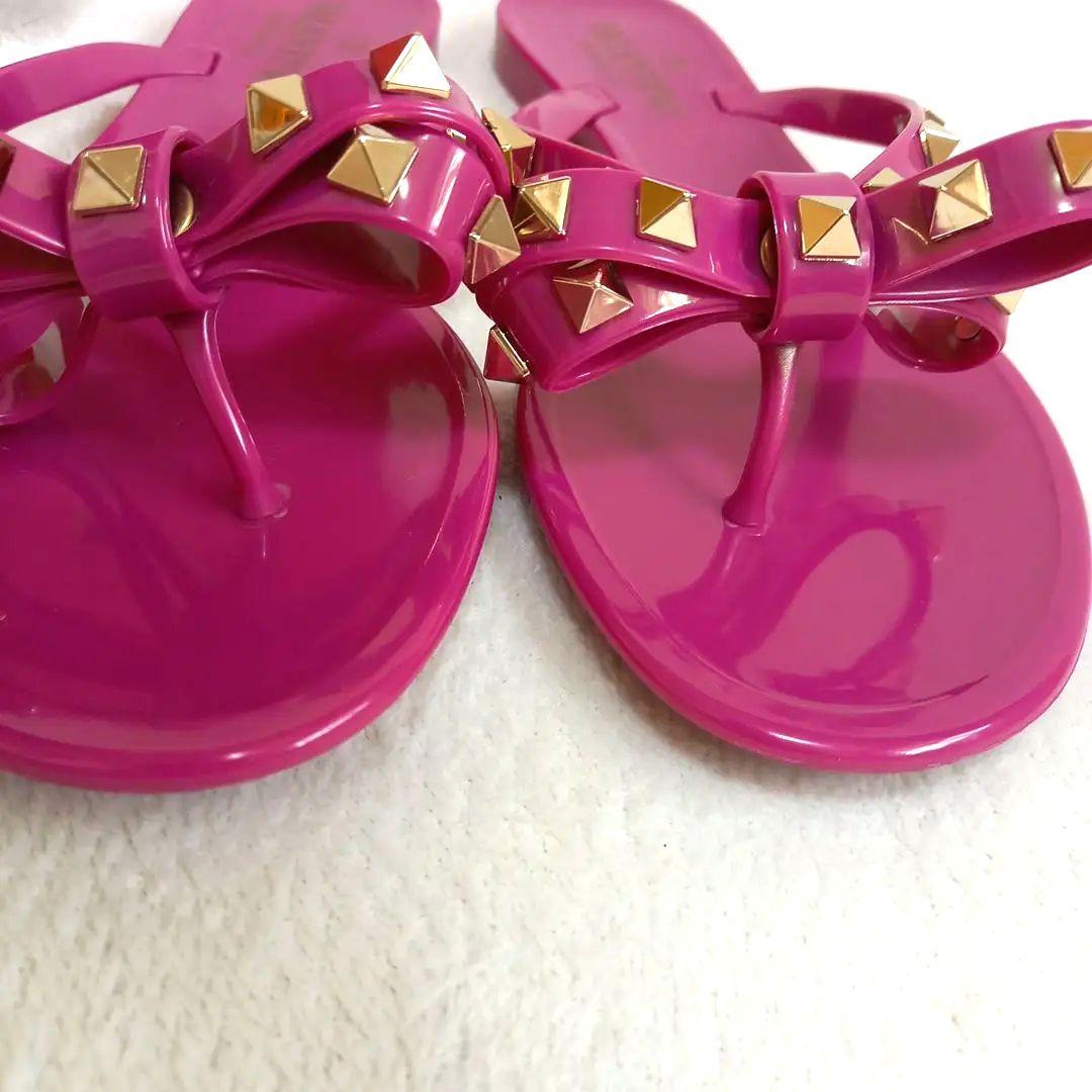 VALENTINO ヴァレンティノ ロックスタッズ ラバー トングサンダル 37