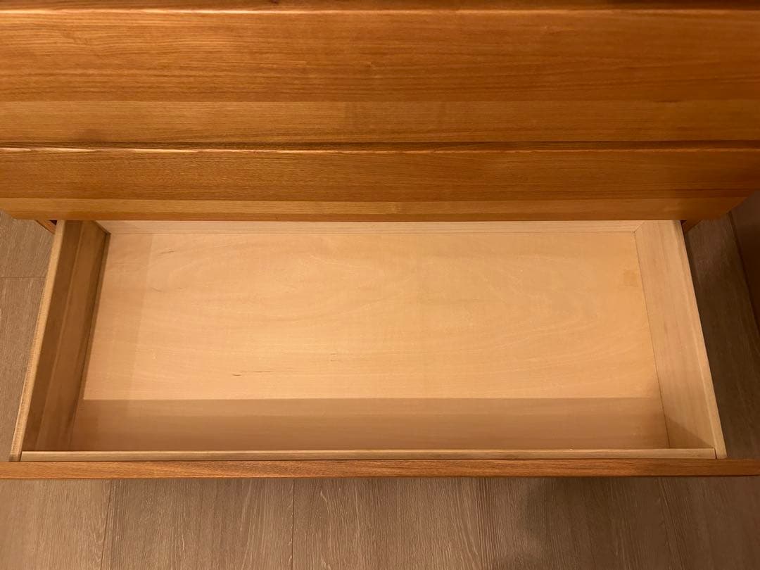 【希少廃盤品】MUJI無印 オーク材 4段チェスト 脚付　幅80奥行40高さ83