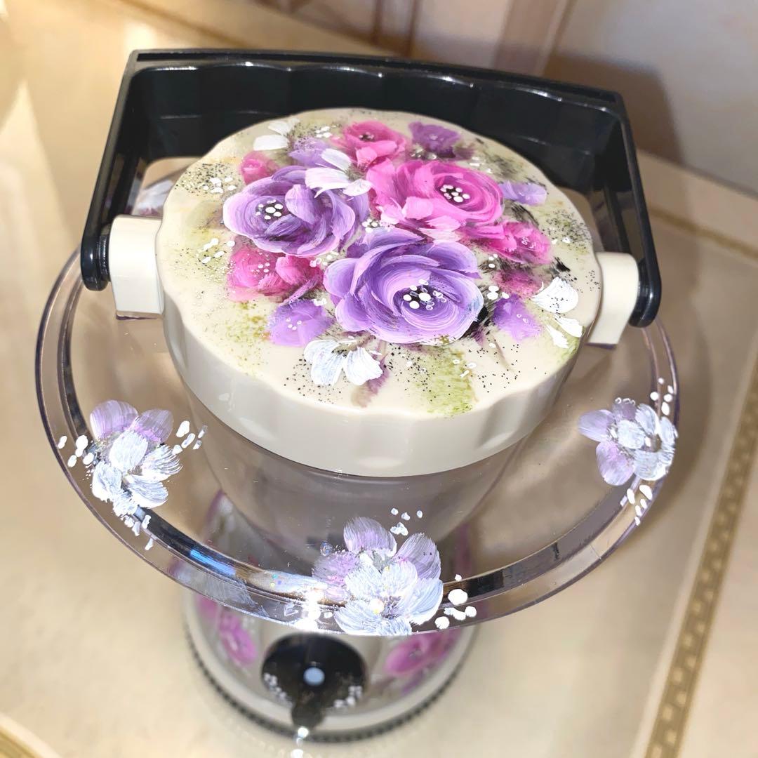 長傘　ランタン　薔薇　手描き　トールペイント