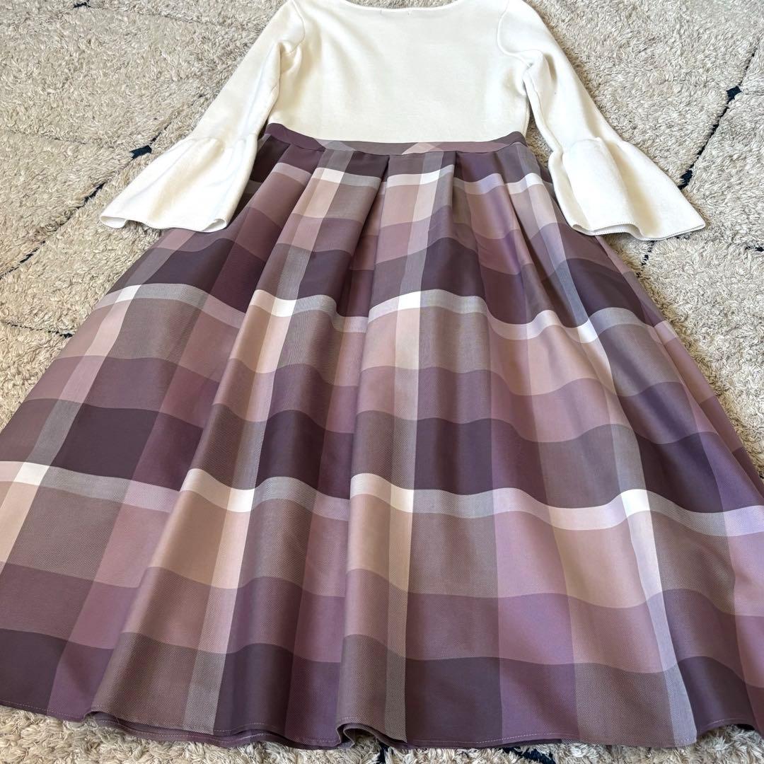 【美品✨】ブルーレーベルクレストブリッジ　チェッククロッシングツイルニット　M