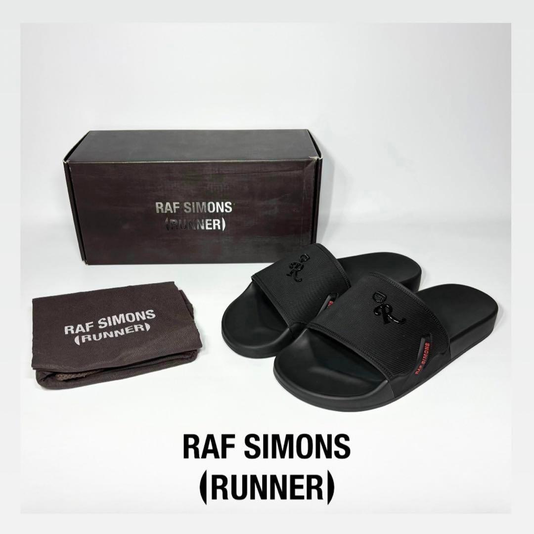 新品 Raf Simons Astra Slide Black Red EU40