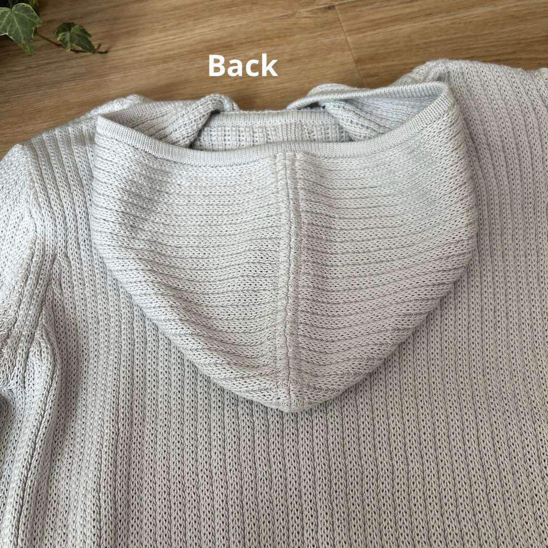 フォクシー　コットンシルクニットパーカー　フーディファン　38　アイスブルー