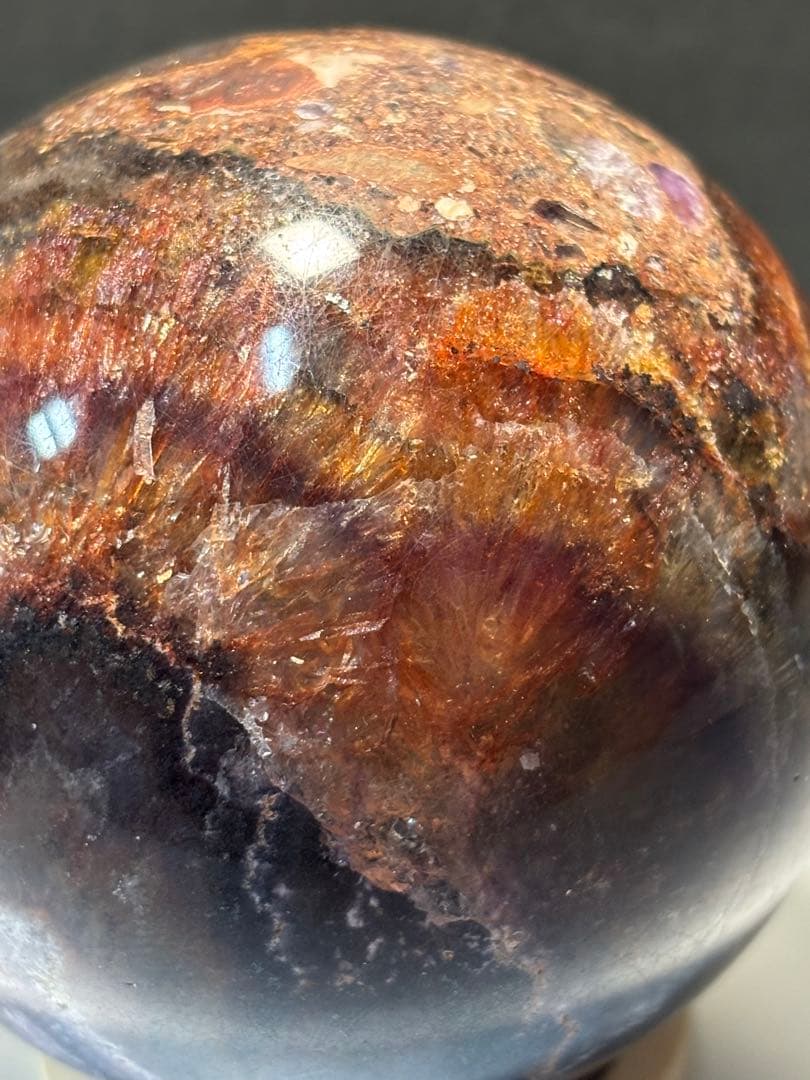 レア　オーラライト23 フローライト共生　スフィア　7.42cm 絶妙な美色