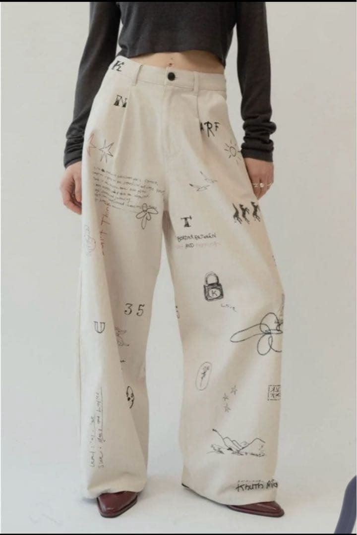 パンツ Knuth Marf high waist tattoo pants