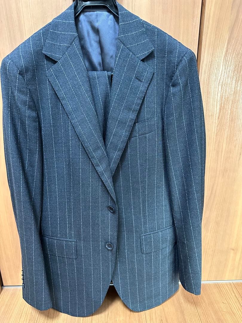 BEAMS F ストライプ スーツ　グレー　46
