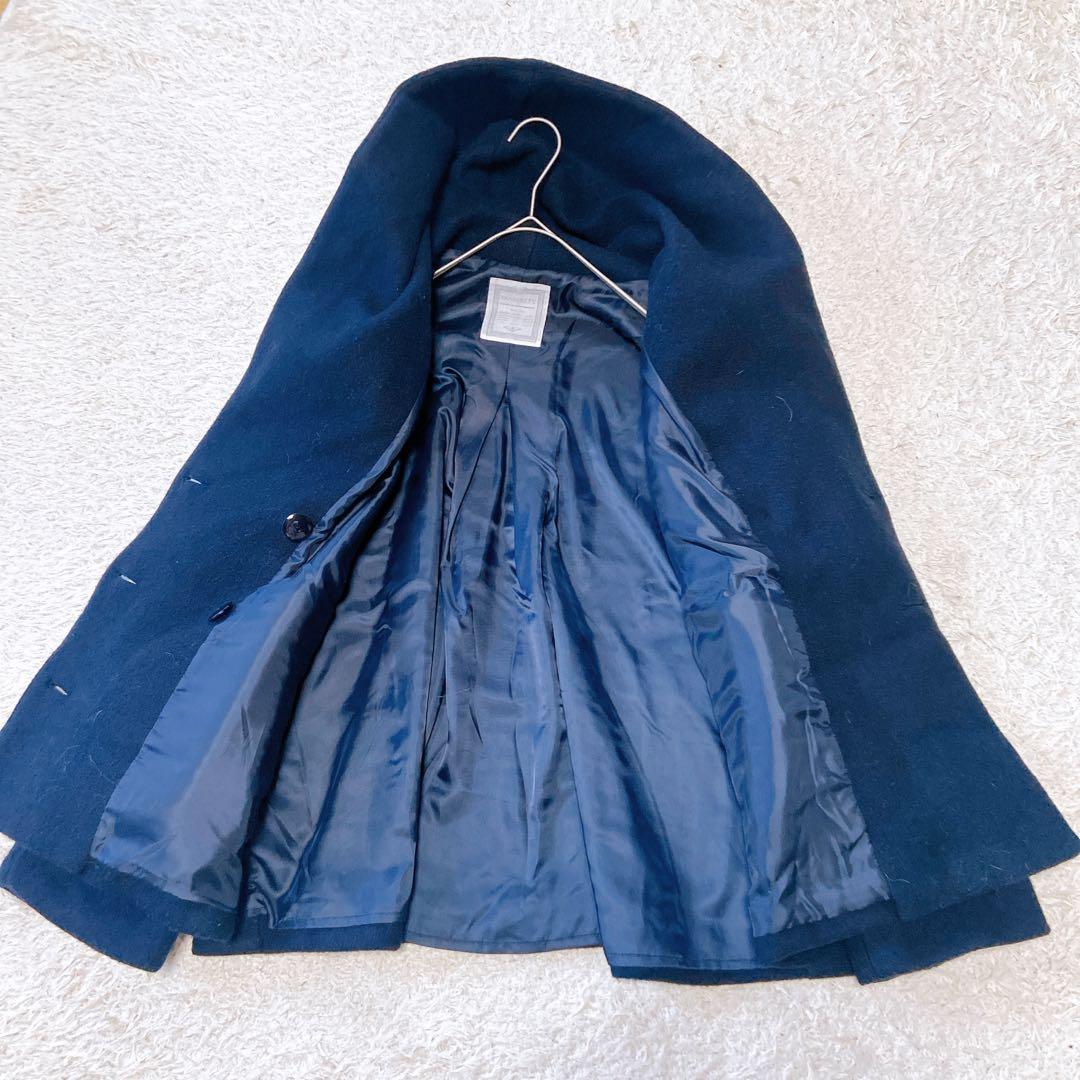 ビアズリー　フーデットウールピーコート ネイビー　フリーサイズ