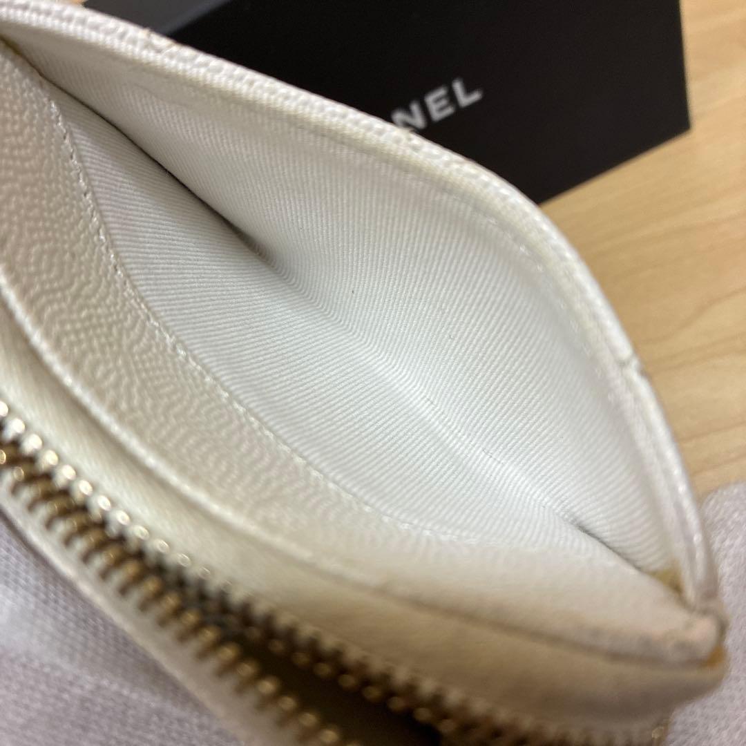 シャネル　ケース　カードケース　キャビアスキン　ココマーク