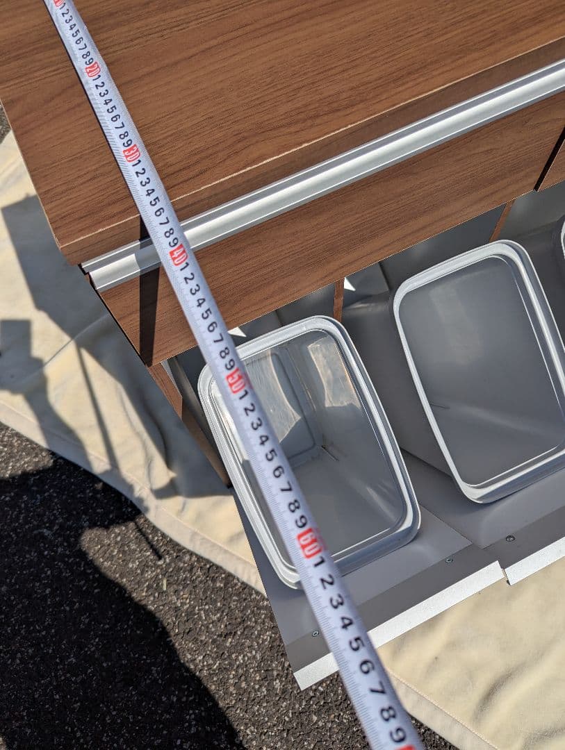 ウォールナット ペールカウンター ゴミ箱 フタ付き キッチンカウンター