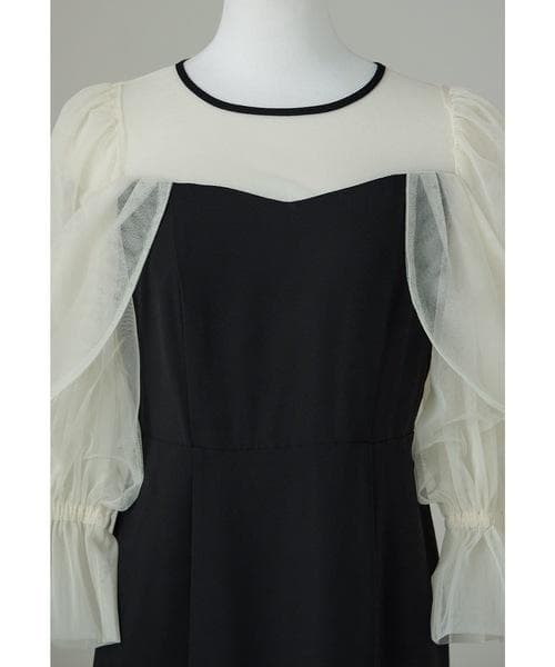 美品 niana ニアナ チュールオフショルダードレス M パーティー 結婚式