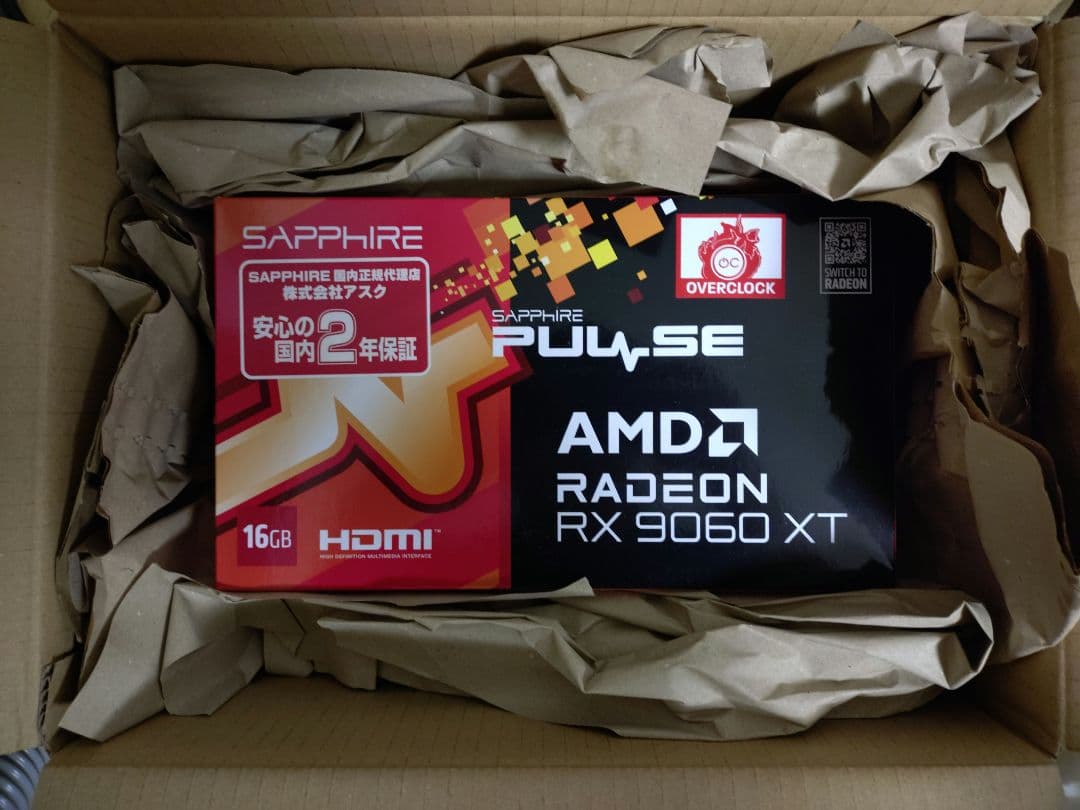 グラフィックボード・グラボ・ビデオカード Sapphire Radeon RX 9060 XT 16GB