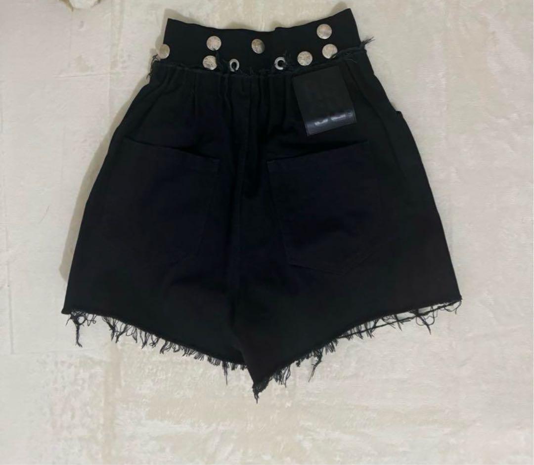 パンツ RAF SIMONS23ss STUDS WIDE DENIM SHORTS