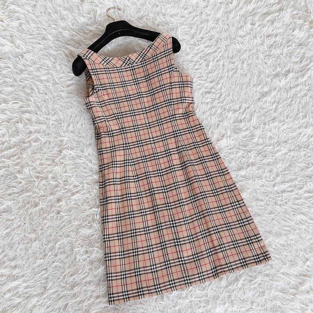 美品✨【バーバリーズブルーレーベル】ノースリーブワンピース ノバチェック 38