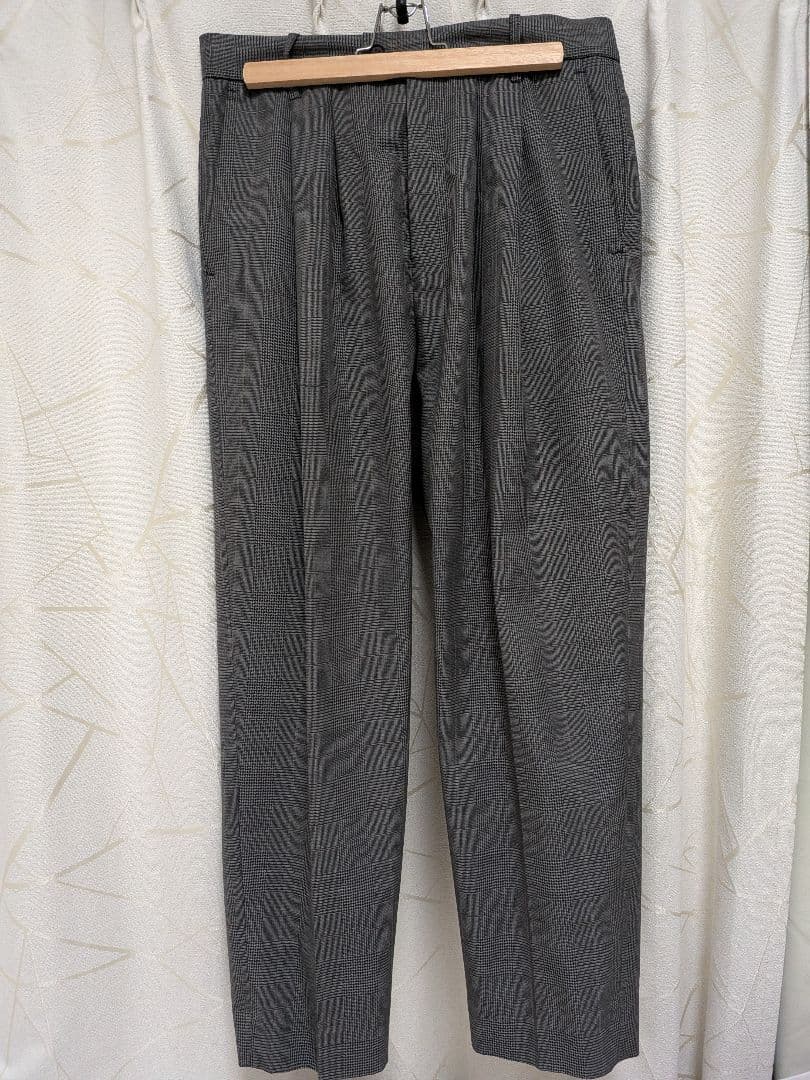 stein WIDE TAPERED TROUSERS グレンチェック