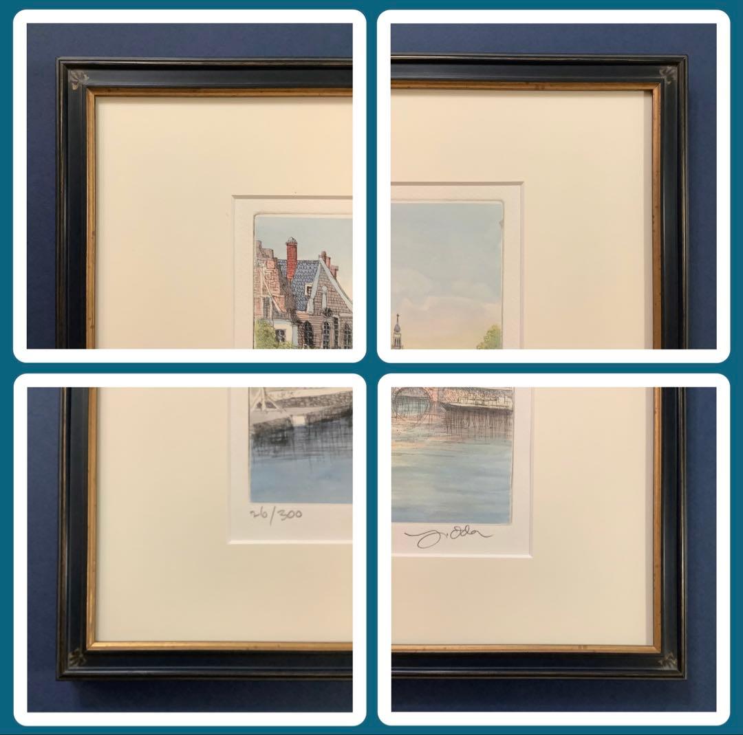 絵画・額縁・織田義郎・アムステルダム・オランダ・銅版画+手彩色・美術品