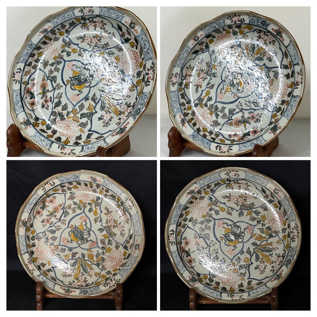 中国古美術　清時代釉裏紅龍文皿【天啟年製】在銘　F55-0