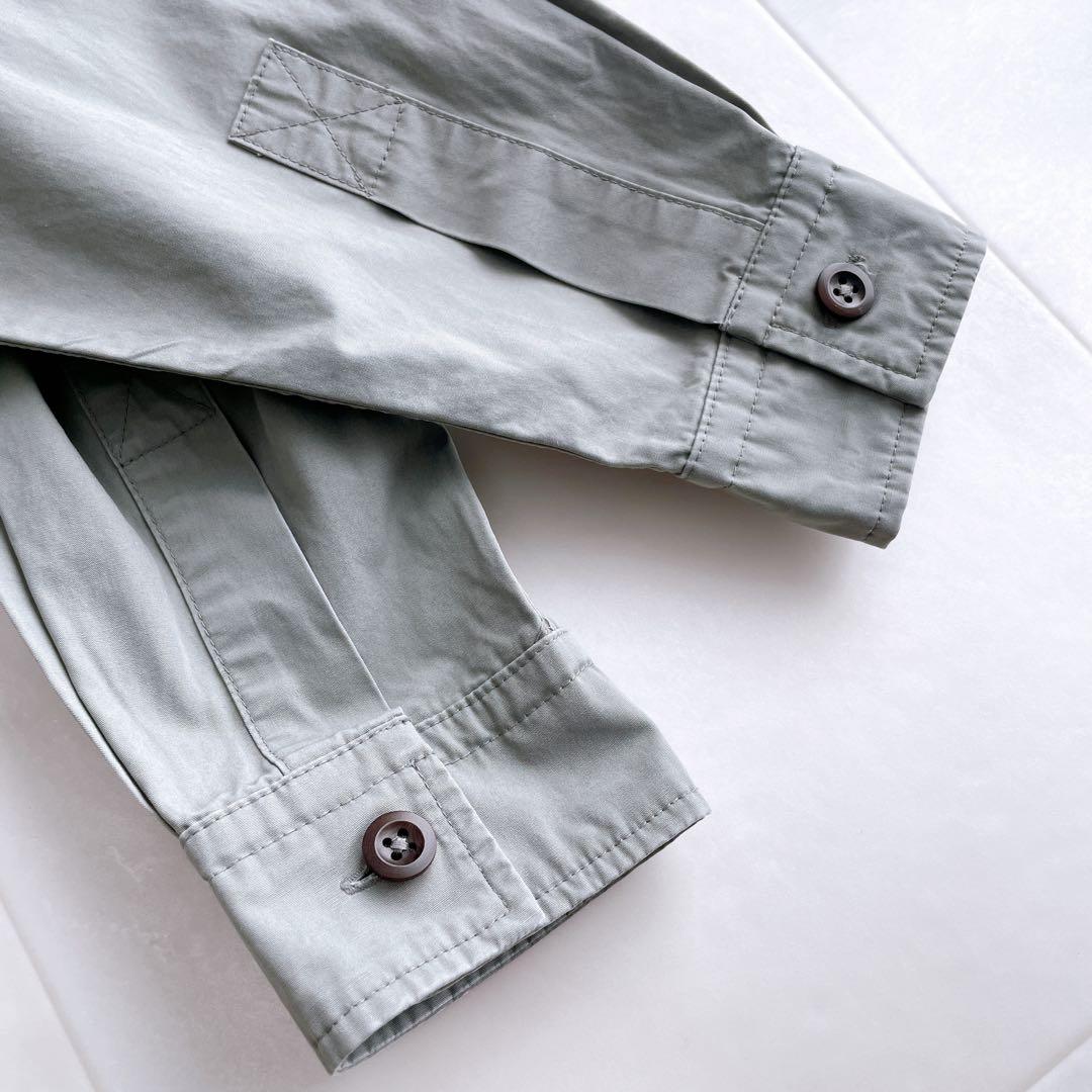 美品✨MHL. DRY COTTON POPLIN シャツワンピース セージⅠ