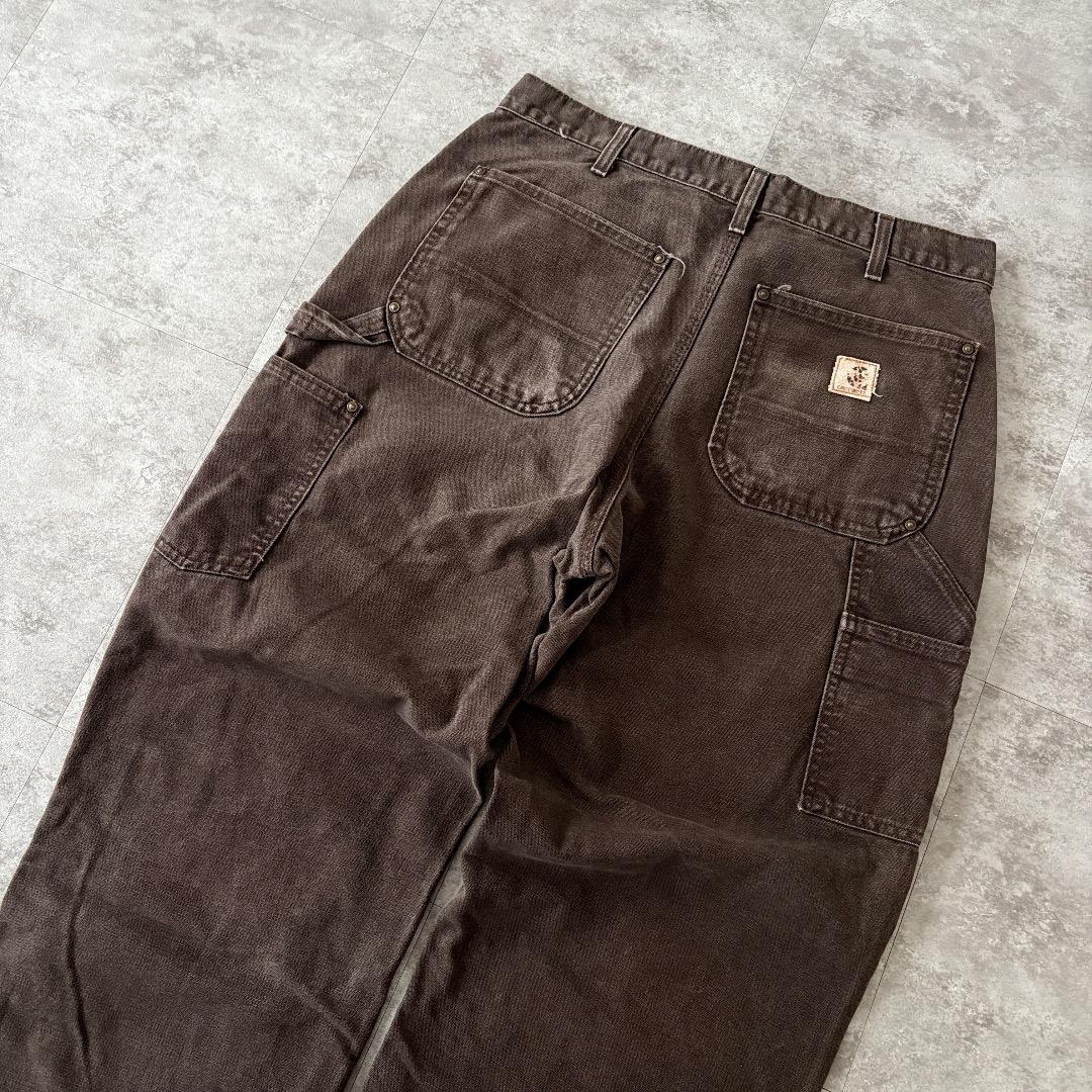 00s メキシコ製USA生地 ダークブラウン ダブルニー カーハート 33×32