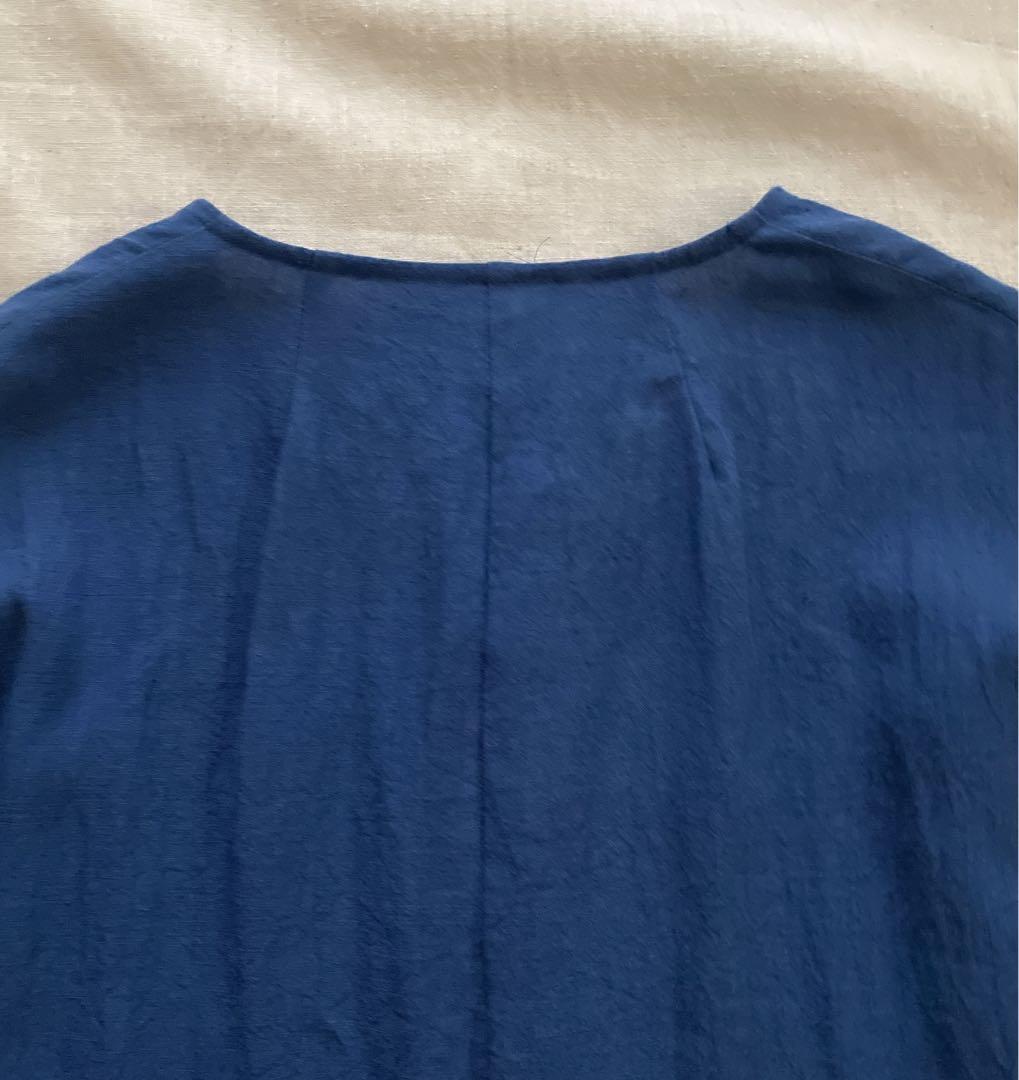 ☆新品未使用☆ 【中川政七商店】麻のチュニックワンピース　M　ブルー　日本製