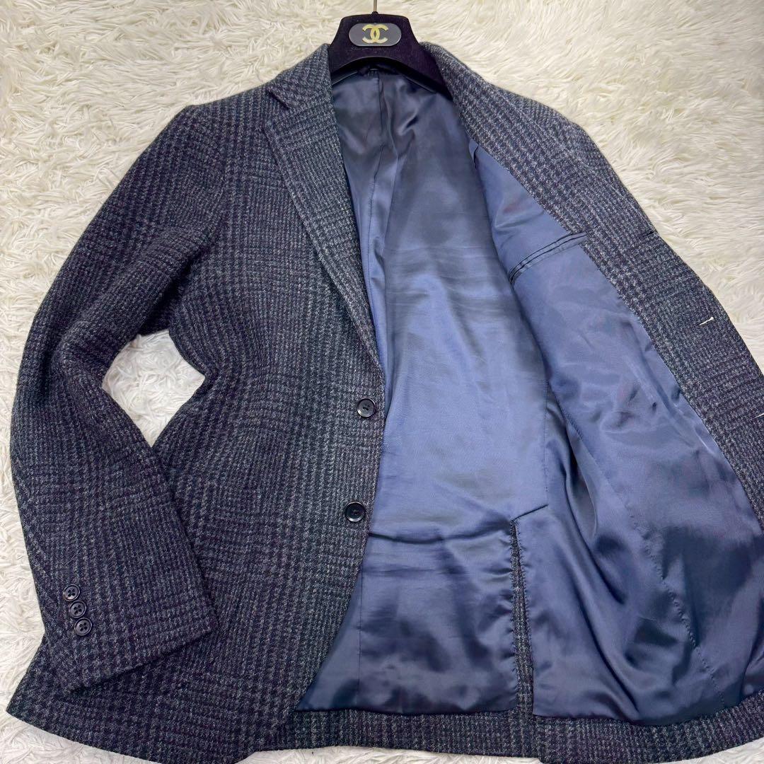 極美品✨ ビームスハート MOON社生地 ツイード ジャケット ネイビー S